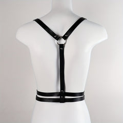 Double Layer Chest Harness Belt Punk PU Leather Waistband Gothic Corse