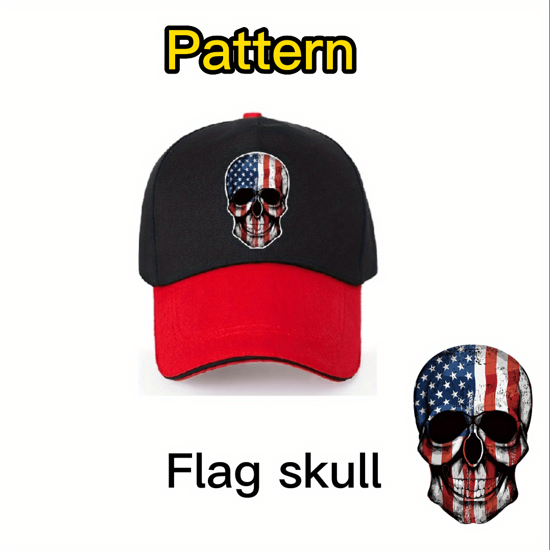 Independence Hat Skull Head American Flag Sports Outdoor Hat