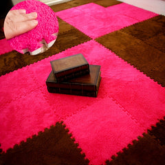 Velvet Puzzle Floor Mat for Crawling Games and Bedrooms