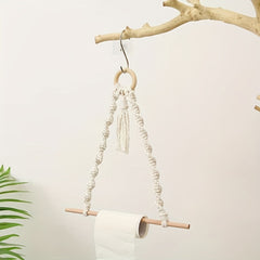 Boho Wooden Ring Tassel Storage Hanging Rack 30x30cm