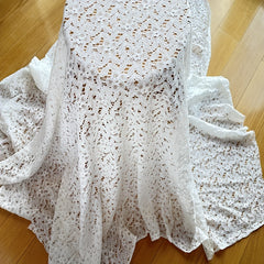 Cotton Thread Embroidery Elastic Lace Fabric For Costumes, 0.91m x 1.83m