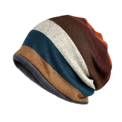 Vintage Bohemian Style Fleece Knitted Hat & Scarf Set