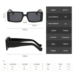 Y2K Rectangular Chunky Frame Sunglasses for Women