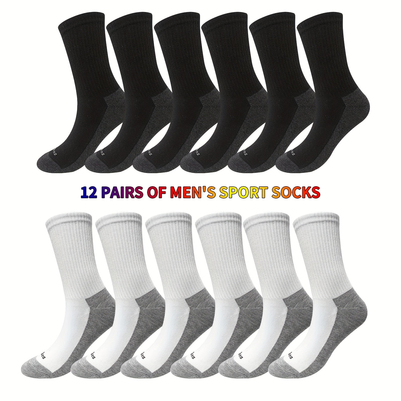 12 Pairs Moisture Socks Men Women Comfortable Casual