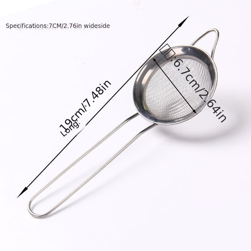 Stainless Steel Flour Sieve Colander Strainer Spoon