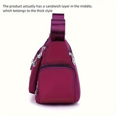 Casual Nylon Crossbody Bag Zipper Purse Shoulder Bag for Women