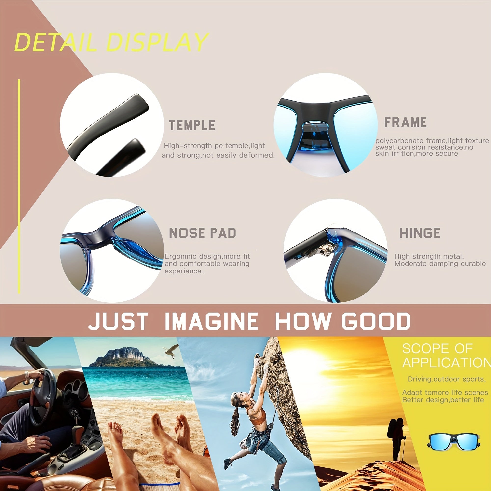 Polarized Driving Sunglasses Vintage Sports UV Protection
