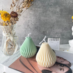 Resin Pear Shape Candle Making Mold Geometric Silicone Plaster Mold