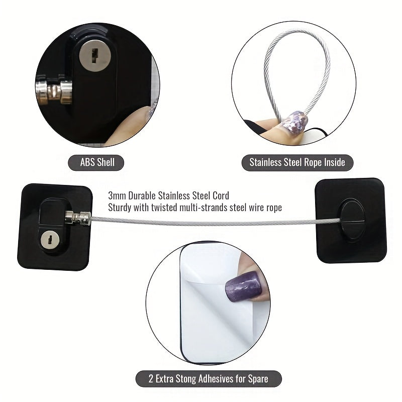 Child Safety Locks 2 Pack Multifunctional Window Drawer Refrigerator Lock