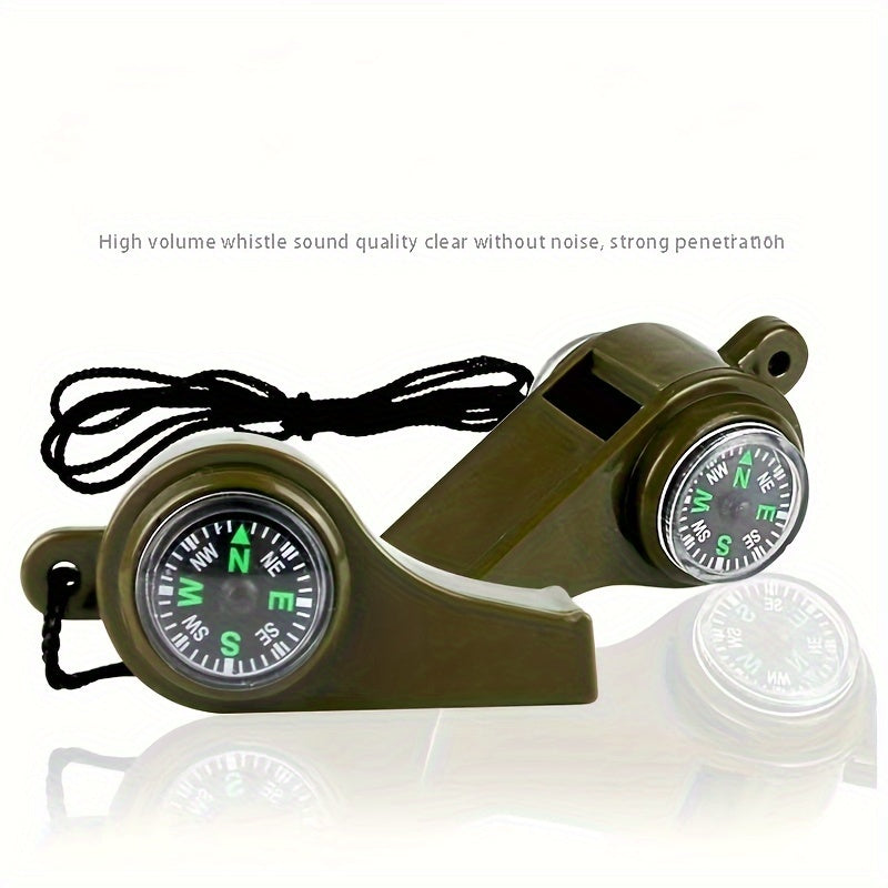 2pcs Outdoor Survival Whistle 3 in 1 Emergency Survival Whistle With Compass