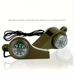 2pcs Outdoor Survival Whistle 3 in 1 Emergency Survival Whistle With Compass