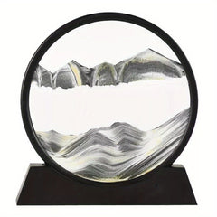 Dynamic Sand Art Round Glass Desk Decor & Timer Stand