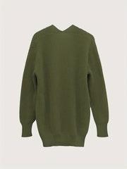 Solid Knit Cardigan Long Sleeve Sweater With Pockets
