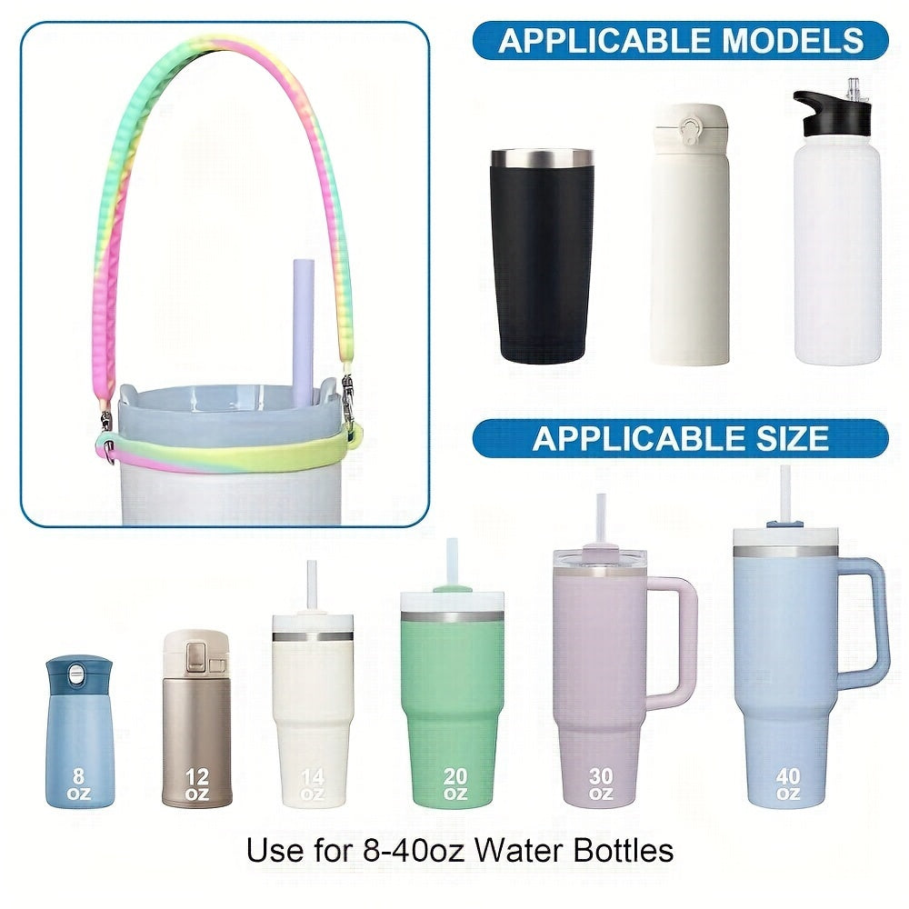 2pcs Silicone Bottle Handle Anti Slip Fits 8-40oz Bottles for Travel Hiking