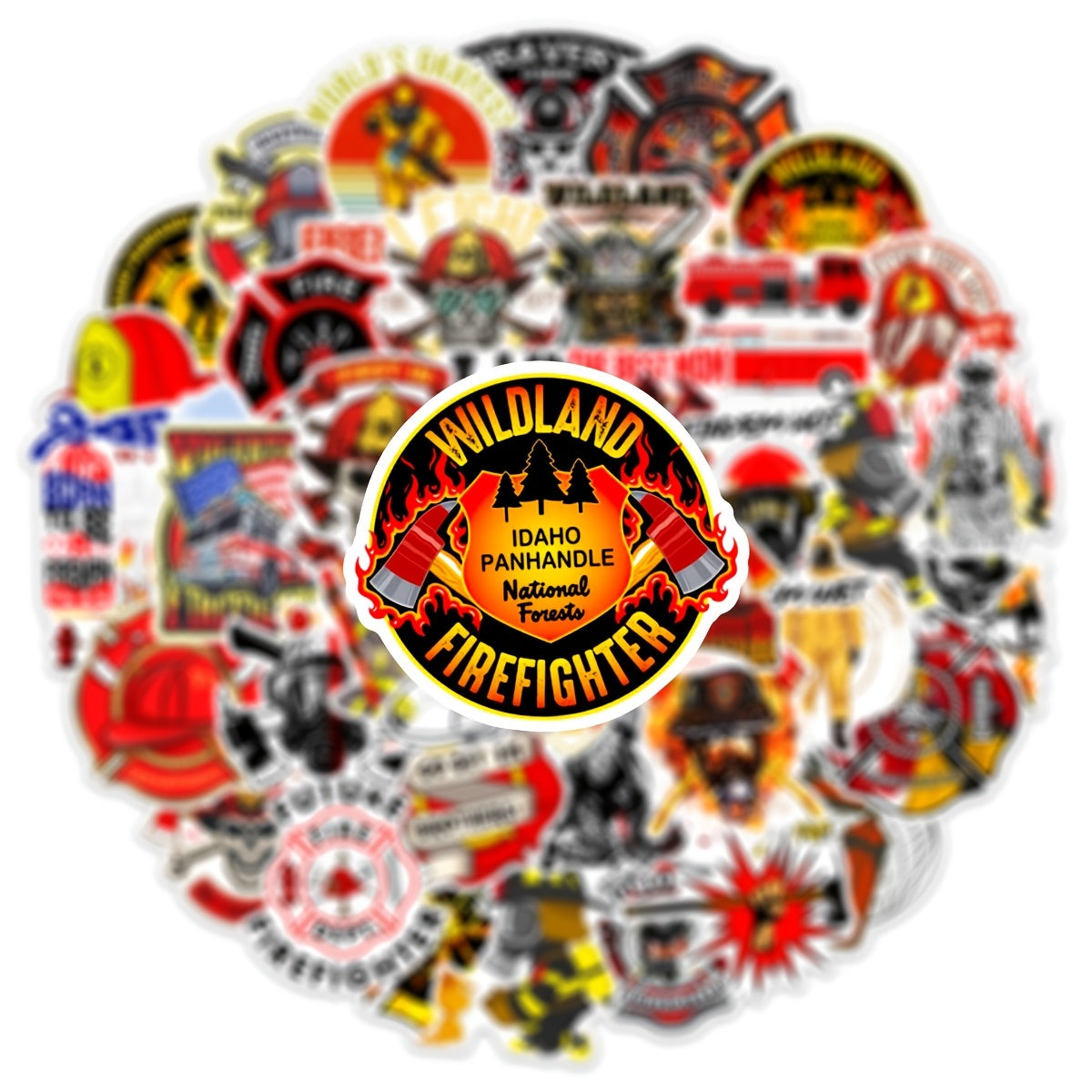 50pcs Firefighter Doodle Waterproof Stickers DIY Creative Toys DIY Materials