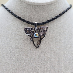Vintage Boho Fox Gemstone Pendant Necklace Ladies Party Jewel