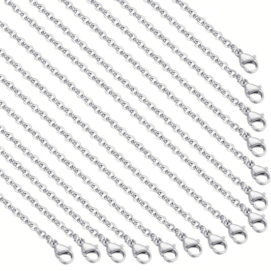 30pcs 1.5mm Stainless Steel Cross Chain Necklace with Lobster Clasp