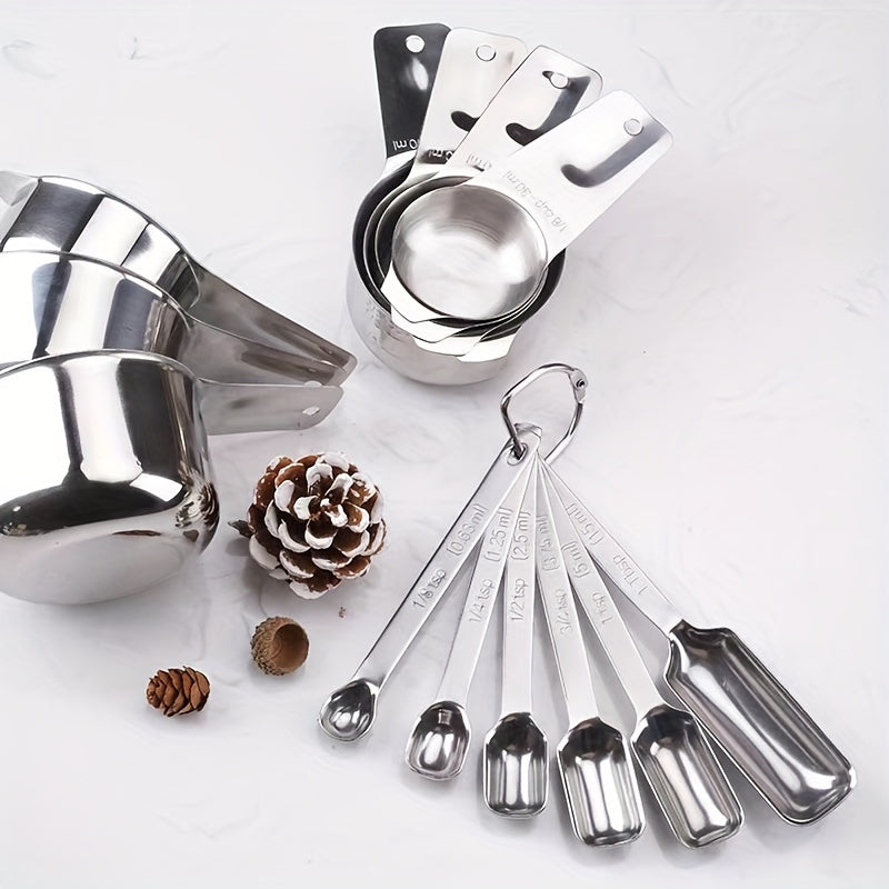 15pcs Stainless Steel Measuring Spoon Coffee Measurer Cups Tablespoon