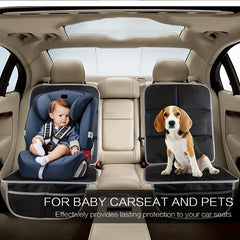 Non Slip Waterproof Child Car Seat Protector with Padding & 2 Storage Pockets