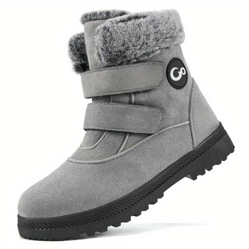 Plush Lined Thermal Slip On Snow Boots Keep Warm Non Slip Snow Shoes