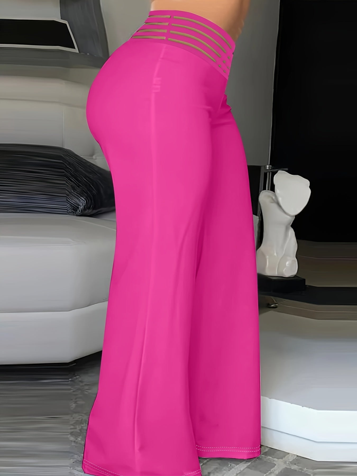  Wide Leg Trousers High Rise Cross Waist