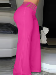  Wide Leg Trousers High Rise Cross Waist