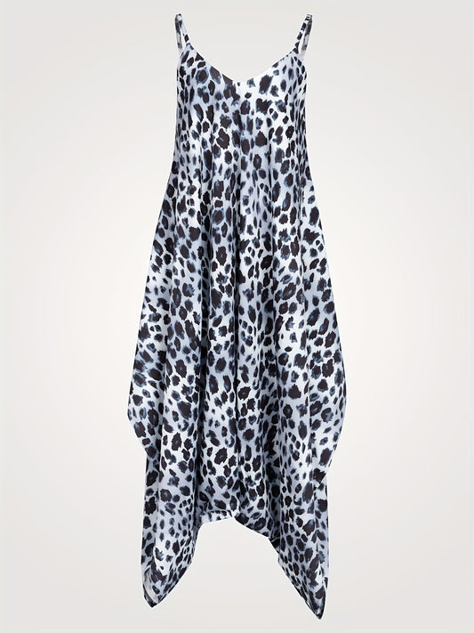Leopard Print Cami Jumpsuit Sleeveless Boho Summer Style