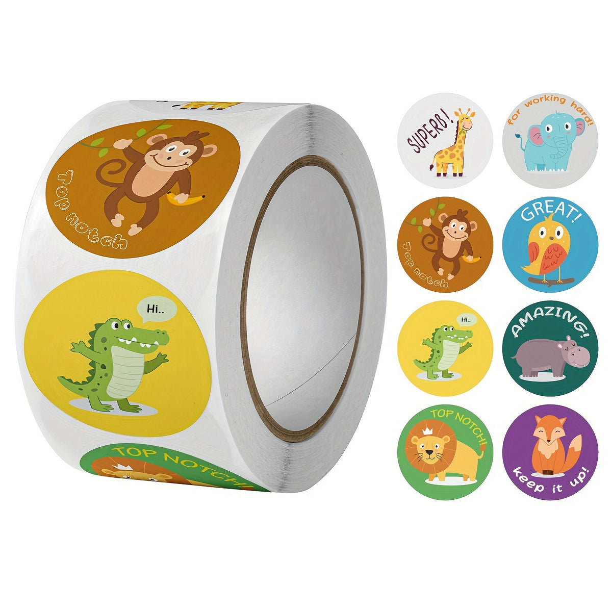 500 Fun Cartoon Animal Fruit Reward Stickers Teachers Incentive Stickers