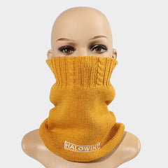 Women's Embroidered Winter Neck Warmer Infinity Scarf Fleece Knit Mask