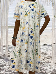 Women's Plus Size Floral Dress Short Sleeve