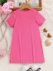 Toddler Girls Leopard Heart Graphic T-shirt Dress