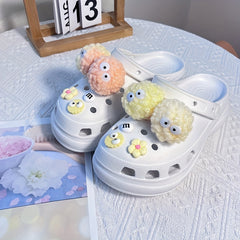 Pom poms Cartoon Shoe Charms For Clogs Garden Shoes DIY Accessories