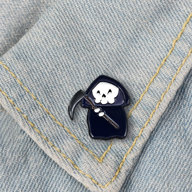 Cloak Skull Sickle Death God Brooch