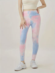  Tie Dye Ruched Hip Lifting Yoga Leggings