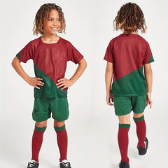 Boys' Quick Dry Football Kit Moisture Wicking Jersey & Stretch Shorts
