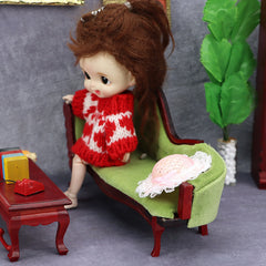 Mini Chaise Lounge Chair Sofa for Model Scenes