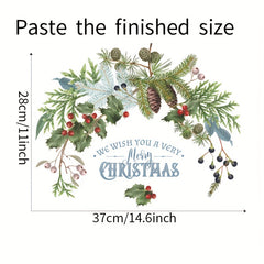 Christmas Wall Stickers Pine Branches Pinecones Decals