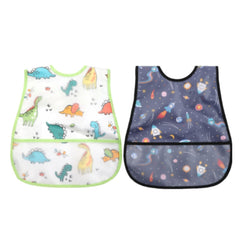 Waterproof Baby Bibs with Crumb Catcher Pocket