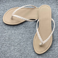 Women's Braided Flip Flops Casual Flat Summer Shoes