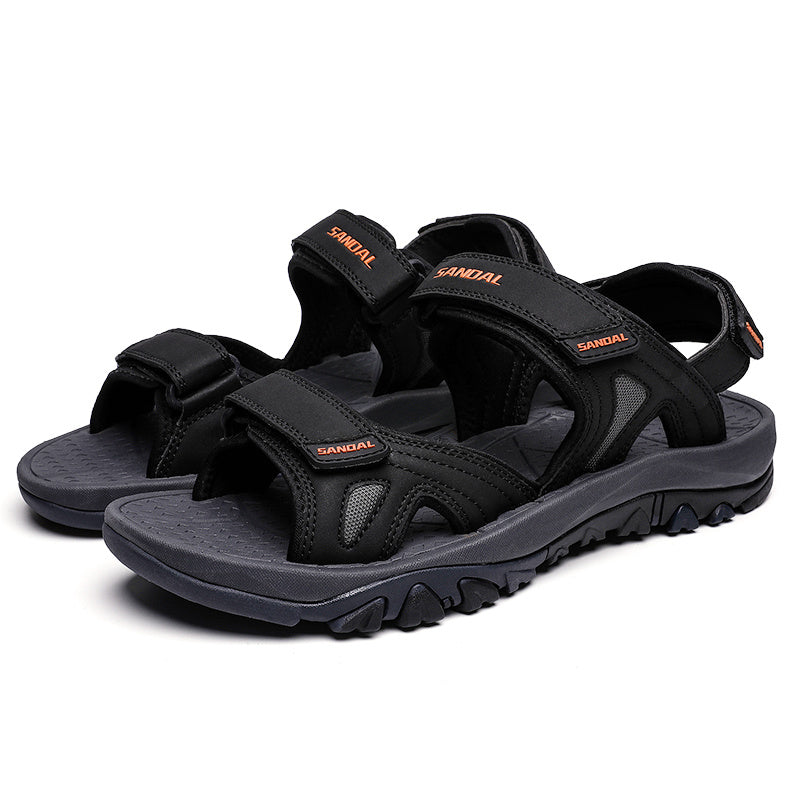 Men's Non Slip Hook And Loop Sandals Durable Quick Dry Closed Toe Beach Shoes