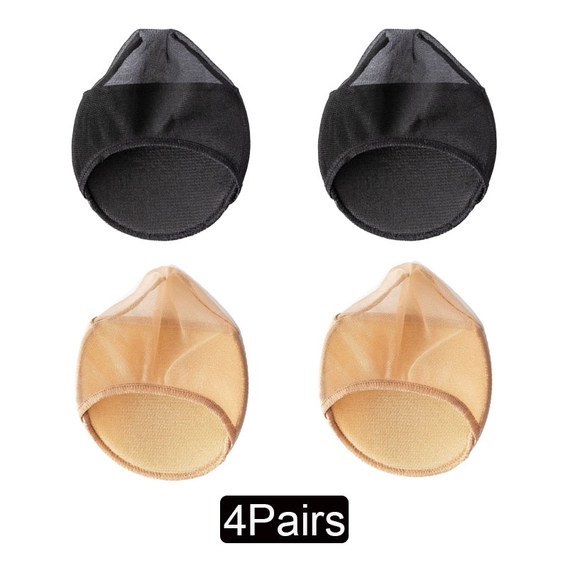 4 Pairs Lace Half Palm Socks Solid Invisible High Heels Socks Women's Stockings