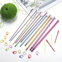 Aluminum Crochet Hooks Set 11pcs 2-8mm + Accessories