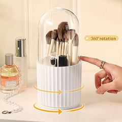 Dustproof 360 Rotating Makeup Brush Box with Pen Holder