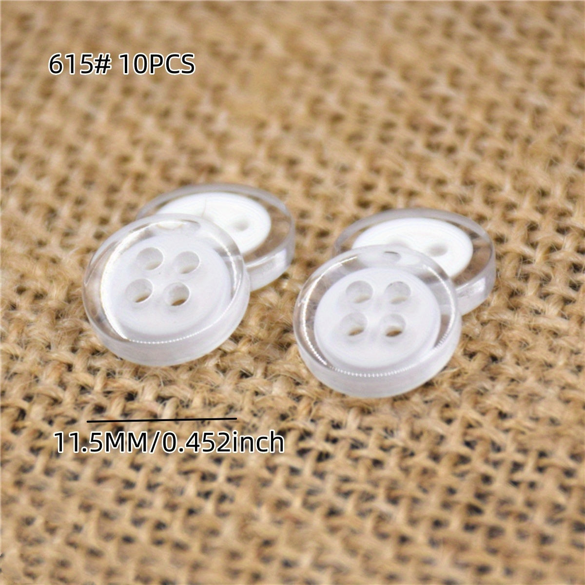 10PCS Resin Button Oil Printing Wide Side Four Eyes Button