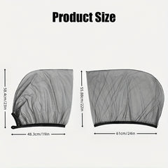 Car Window Sun Shade Mesh UV Protection Insect Resistant - Universal Fit