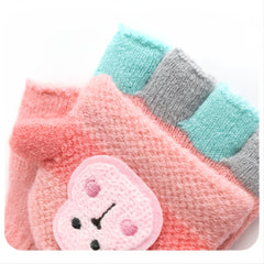 Kids Warm Cartoon Flip Gloves Outdoor Autumn Winter