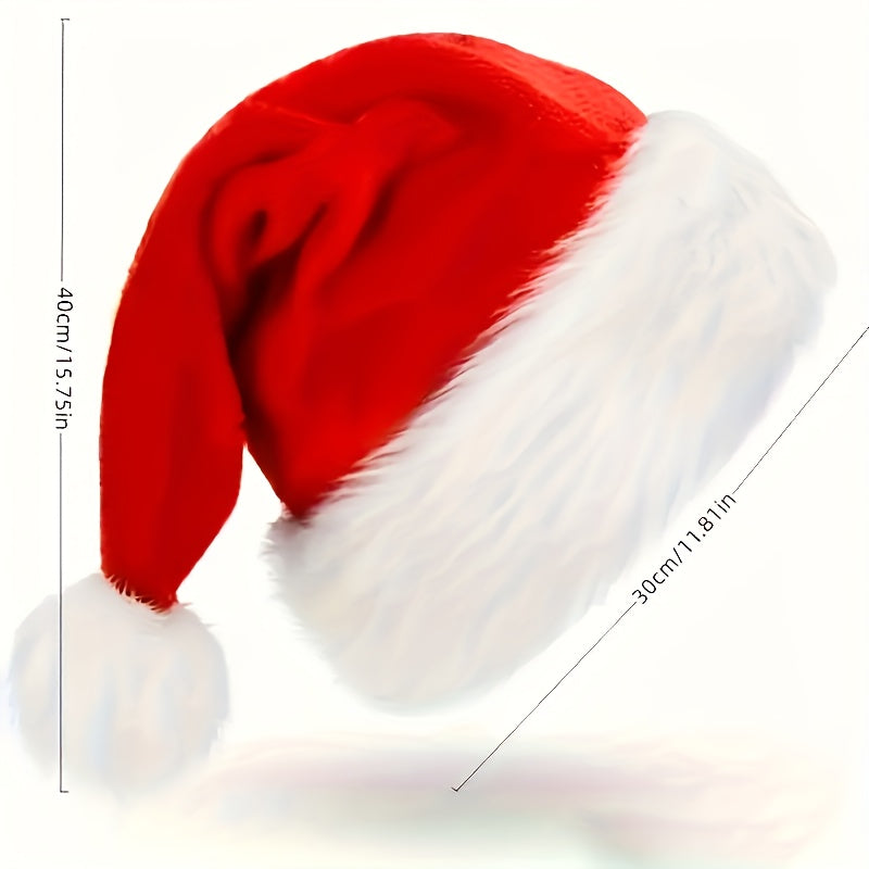 Red Velvet Santa Hat & Gloves Set Festive Christmas Accessories