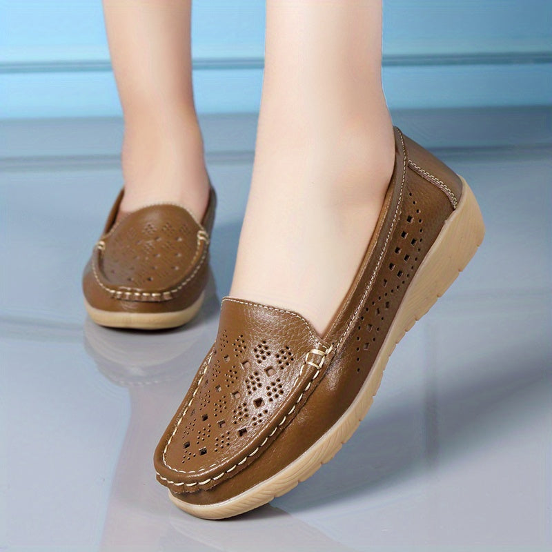 Women's Wedge Heeled Loafers Slip on Casual Shoes