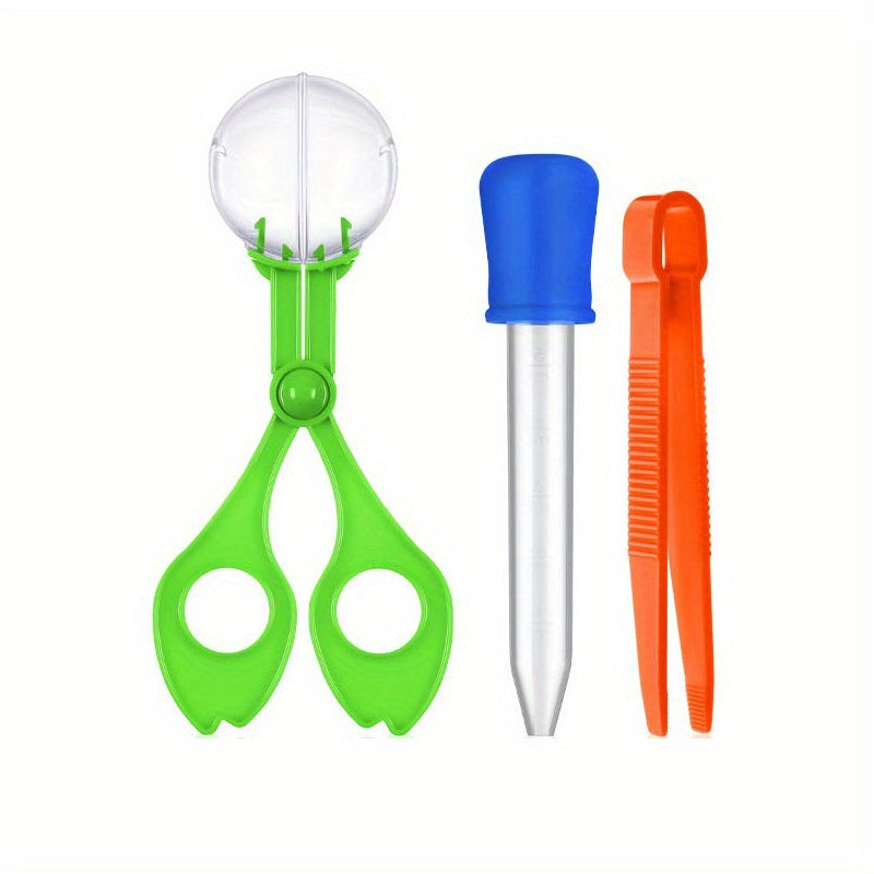 3 Fine Sports Skill Toys Insect Scissors, Tweezers, Dropper Catcher Tool