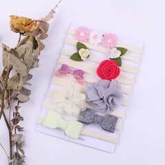 9pcs Flowers Bow Headband Hair Accessories for Baby Girls